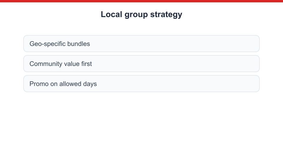 Local business Facebook group strategy