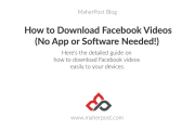 How to Download Facebook Videos