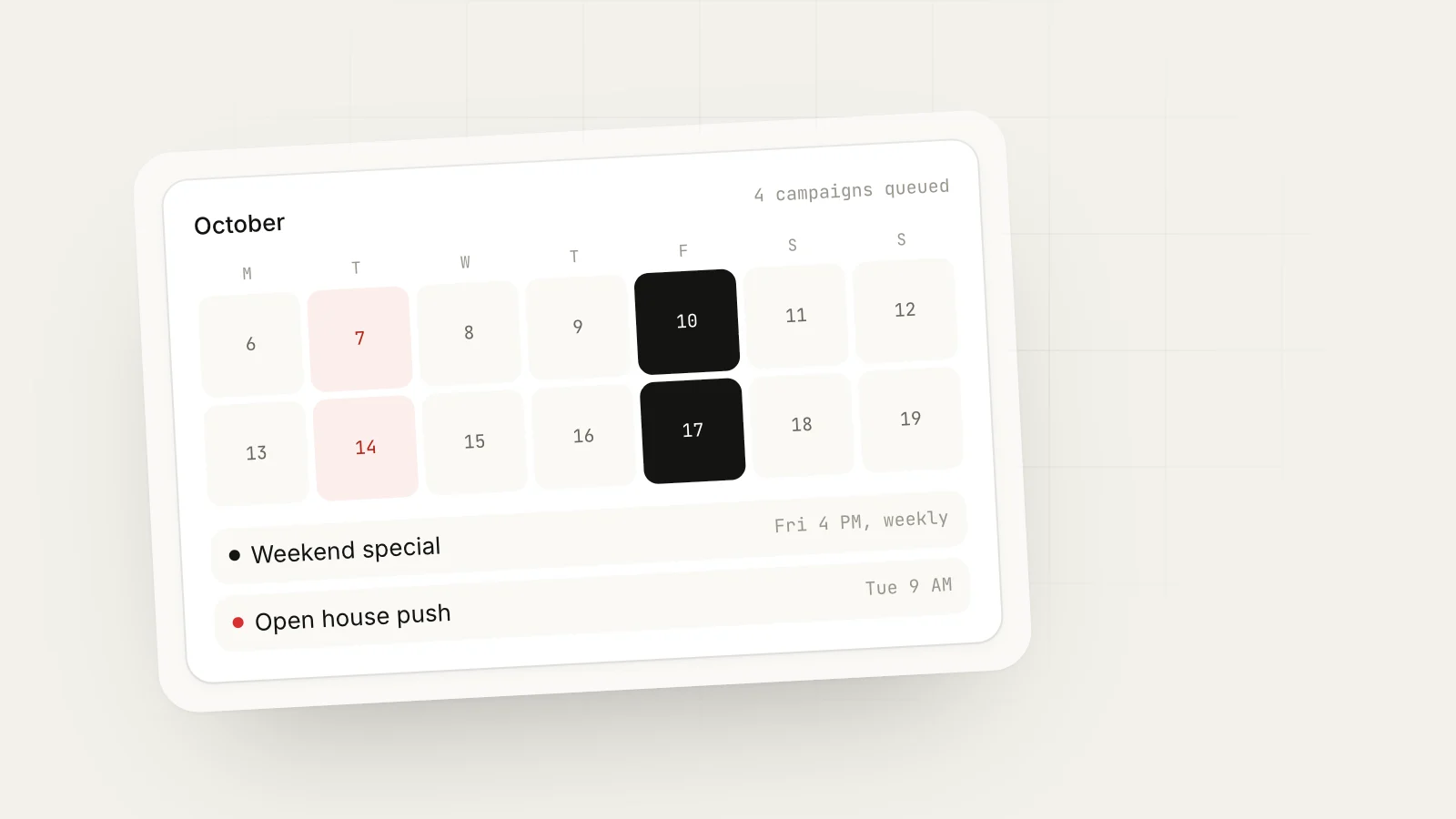 How to Sell Products in Facebook Groups Without Getting Removed: MaherPost calendar with one-off and weekly recurring Facebook group campaigns